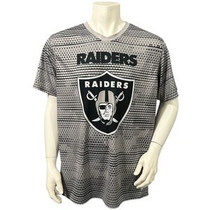 Oakland Raiders Adult V-Neck Reversible Jersey Gray White Logo Polyester Size L